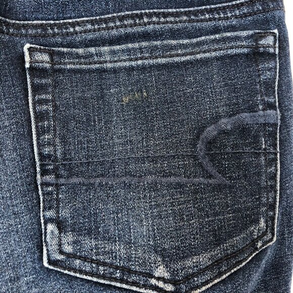 American Eagle Outfitters Womens Jeans Size 2 Artist Crop Destroyed Stretch Blue - Picture 12 of 16